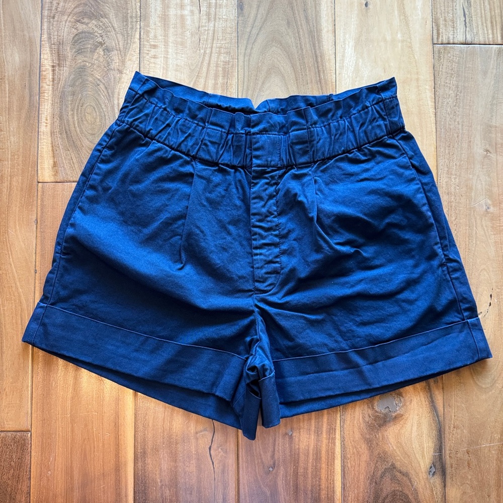J. Crew Navy High-Waist Elastic Waistband Shorts
